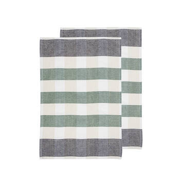 2pc Ladelle Bailie Terry Charcoal Kitchen Towel Reusable Drying Cloth