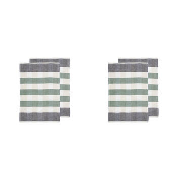 2x 2pc Ladelle Bailie Terry Charcoal Kitchen Towel Reusable Drying Cloth