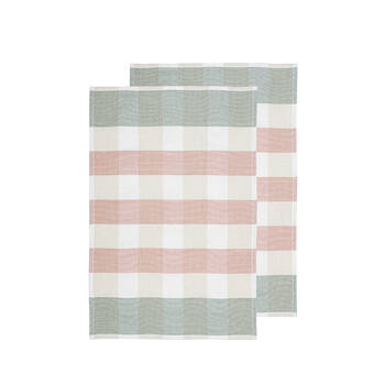 2pc Ladelle Bailie Terry Pink Kitchen Tea Towel Reusable Drying Cloth