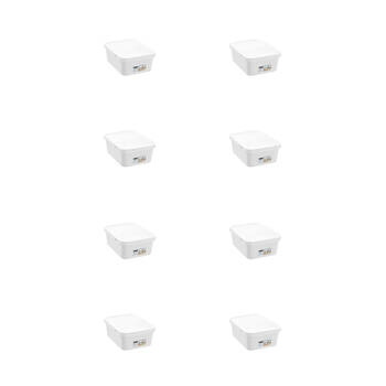 8PK Boxsweden Star Basket Lidded Versatile Organiser 10L 36x27x13.5cm White