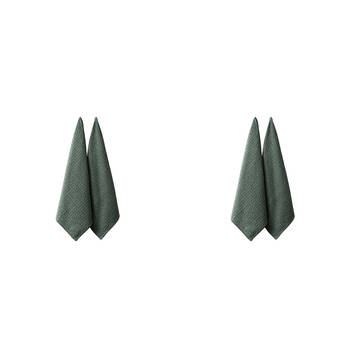 2x 2pc Eco Ladelle Recycled Leaf Kitchen Towel Reusable/Washable Green