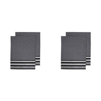 2x 2pc Ladelle Lennox 100% Cotton Stripe Kitchen Towel Reusable/Washable Black