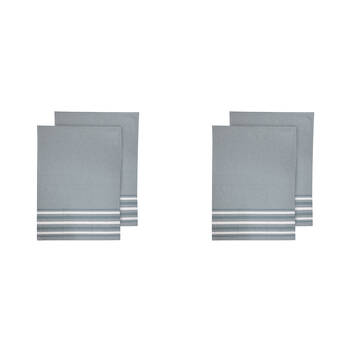 2x 2pc Ladelle Lennox 100% Cotton Stripe Kitchen Towel Reusable/Washable Ice Blue
