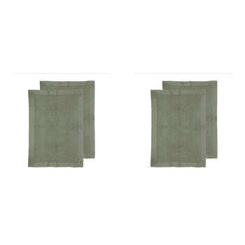 2x 2pc Ladelle Ollie Waffle Weave 100% Cotton Kitchen Towel Reusable Green 