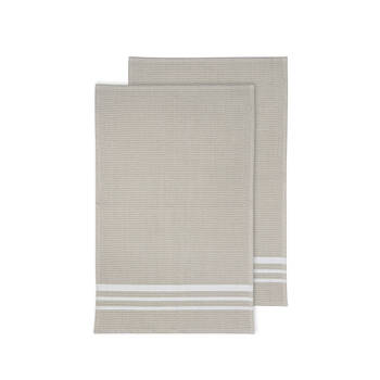 2pc Ladelle Terry 100% Cotton Kitchen Dish Drying Towel Set Reusable Stone
