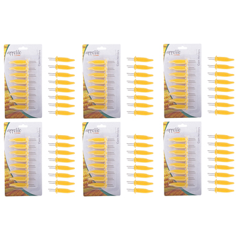 6x 8pc Appetito Corn Holders Home Kitchen Cooking Accessory - Yellow