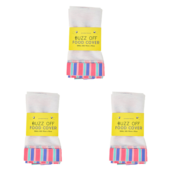 3PK Annabel Trends Buzz Off Food Cover Small 90x90cm Holiday Stripe