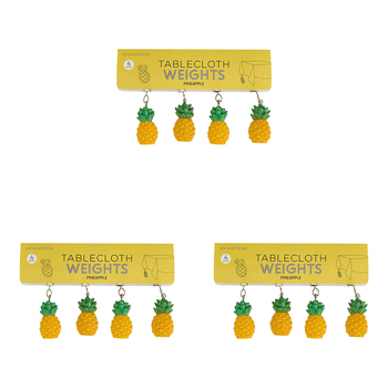 12pc Annabel Trends Tablecloth Weights Clip On Pineapple