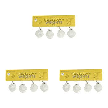 12pc Annabel Trends Tablecloth Weights Clip On Shell White