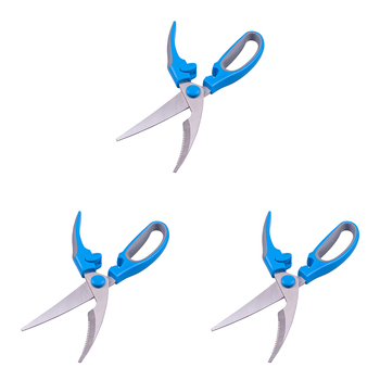 3PK Appetito Stainless Steel Poultry Shears Home Kitchen Cooking - Blue/Grey