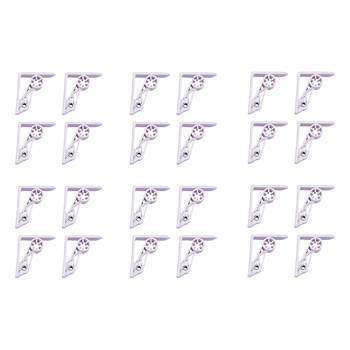 6x 4pc Appetito Spring Action Plastic Tablecloth Clips White