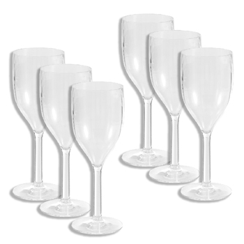 6PK Lemon & Lime 390ml Plastic Stemmed Wine Cup - Clear