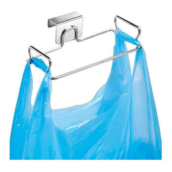 iDesign 18.5cm Classico Over Cabinet Rubbish Bag Holder Silver