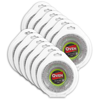 12x 12PK Lemon & Lime Round 13cm Foil Pie Tray - Silver