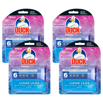 4PK 6pc Duck Fresh Disks Lunar Lillies Lotus Flower Toilet Cleaner