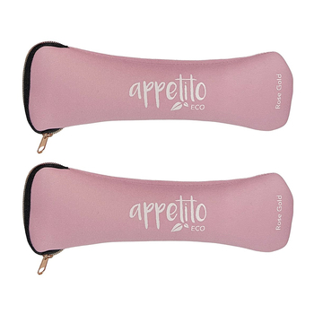 2PK Appetito Stainless Steel Traveller's Cutlery Set - Rose Gold