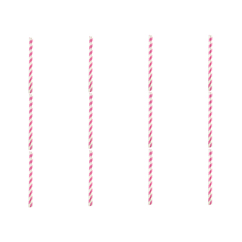 12x 50pc Appetito Disposable Paper Straws Home Kitchen - Pink Stripes