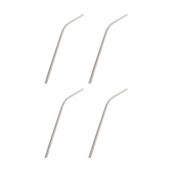 4PK Appetito Stainless Steel Reusable Bent Drinking Straws Home Kitchen