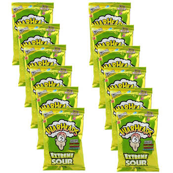 12PK Warheads Extreme Sour Hard Candy Bag Fruit-Flavoured Lollies 56g