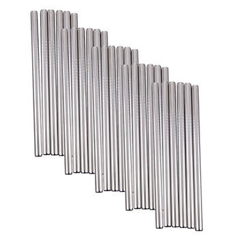 30PK Appetito Stainless Steel Reusable Cocktail Straws Home Kitchen
