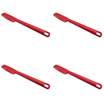4PK Appetito Silicone Jar Spatula Home Kitchen Cooking 25cm Red
