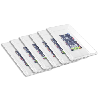 6PK Lemon & Lime 39.5cm Serving Platter Rectangle - Clear