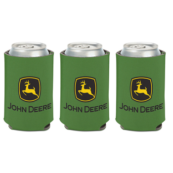 3PK John Deere Can Cooler-Green & Yellow with Logo-2 Colour & 2 Sided 12oz/375ml