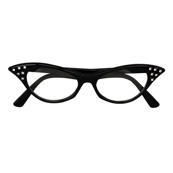 50s Style Cat Eye Glasses Grease Fashion Costume Black