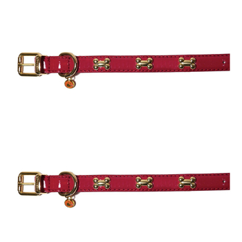 2PK Rosewood Cherry Pet/Dog 30.5cm Adjustable Neck Nylon Collar Choker Small Red