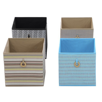 4PK Boxsweden Bohemian Deco Foldaway Cube 29x29x29cm Assorted