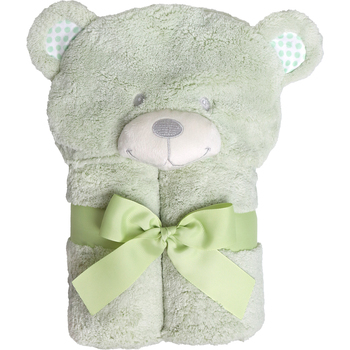Ollie & Paige Kids Hooded Bath Towel/Wrap Blake The Bear Green