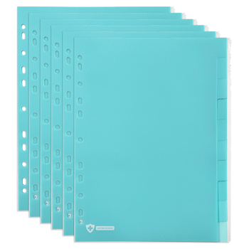 6PK Marbig Pro PP Antimicrobial 10 Tab A4 Dividers - Blue