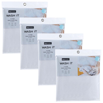 4PK Boxsweden Wash It 90cm Washing Machine Mesh Clothes Bag XL White