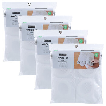 4PK Boxsweden Wash It 30x11cm Washing Machine Mesh Protector Shoe Bag White