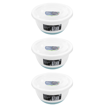 3PK Lemon & Lime Lidded 2.7L Mixing Bowl w/ Anti-Slip Base - Assorted