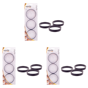 3x 3pc Appetito Non-Stick Egg Rings Home Kitchen Cooking Set Black