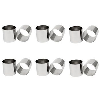 6PK Appetito Stainless Steel Round Food Ring 75mm Dia.x75mm High