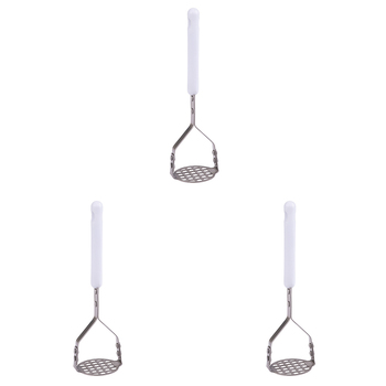 3PK Appetito Stainless Steel Mini Masher White Home Kitchen Cooking