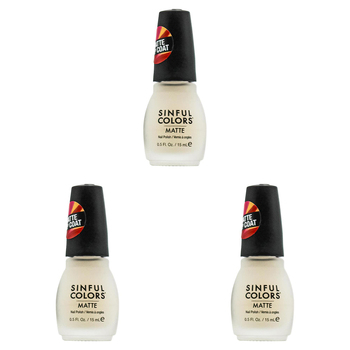 3PK Sinful Colors 15ml Matte Nail Polish - Mattifly Top Coat 2565