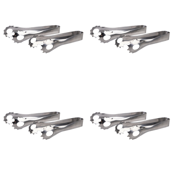 4x 2pc Appetito Stainless Steel Appetiser Tongs 13cm