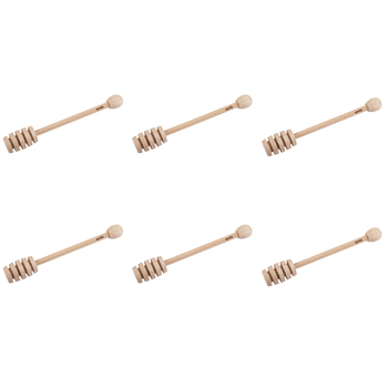6PK Appetito Wood Honey Dipper Home Kitchen Server