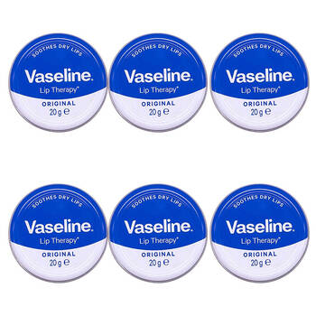 6PK Vaseline Lip Therapy Petroleum Moisturising Jelly Balm 20g Original