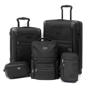 5pc Leni Luggage Suitcase/Backpack/Toiletry Bag Travel Set - Black