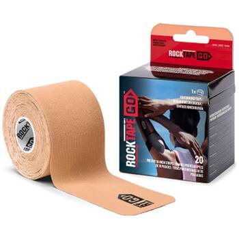 20pc Rocktape Go Precut Kinesiology Sports Stretchy Tape Strips Beige