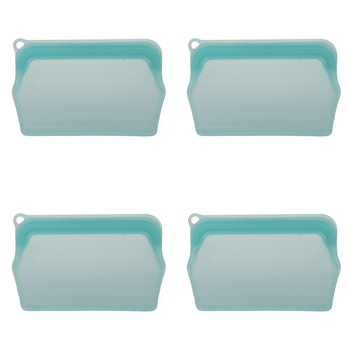 4PK Appetito Silicone Small Food Storage Bag 330ml Aqua