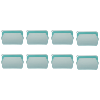 8PK Appetito Silicone Small Food Storage Bag 330ml Aqua