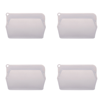4PK Appetito Silicone Small Food Storage Bag 330ml White