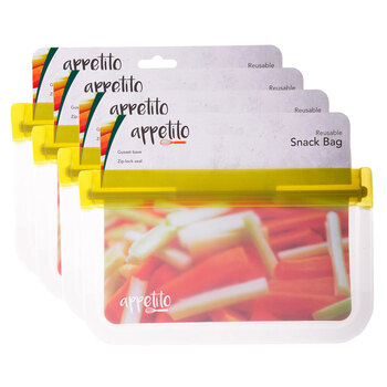 4PK Appetito Reusable Snack Bag - Green