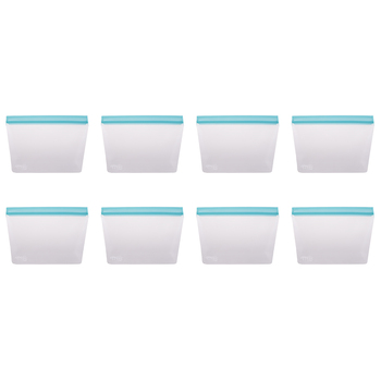 8PK Appetito Reusable Fridge/Freezer Stand-Up Bag 6 Cup/1.5L Blue