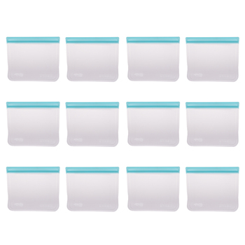12PK Appetito Reusable Fridge/Freezer Sandwich Bag 4 Cup/1L Blue